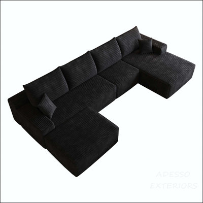 135" Cloud Sectional Sofa with Ottoman and No Assembly