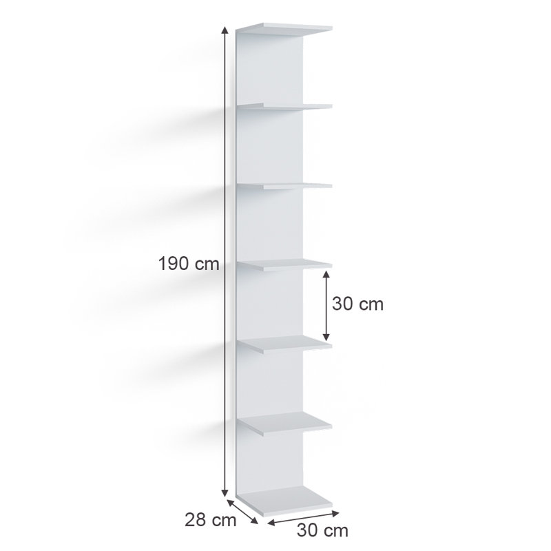 6 Piece Tiered Shelf, White