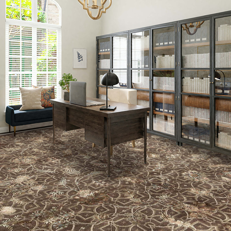 Floral Area Rug in Brown