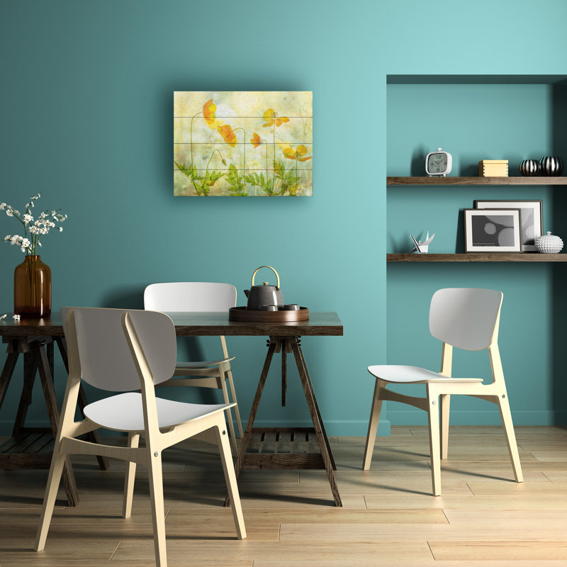 Hilda Van Der Lime A Orange Wood Slat Art, H 12 po x l 16 po