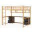 Lit mezzanine double en métal avec bureau