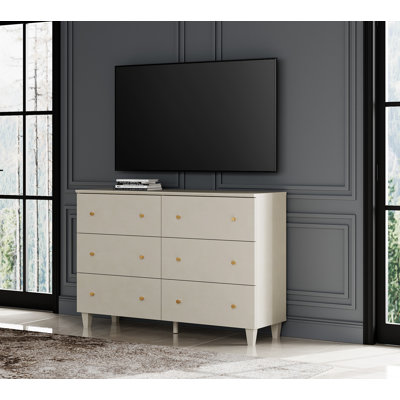 TV Dresser With 6 Drawers For 55 Inches TVs, Entertainment Center For Living Room Bedroom by Latitude Run