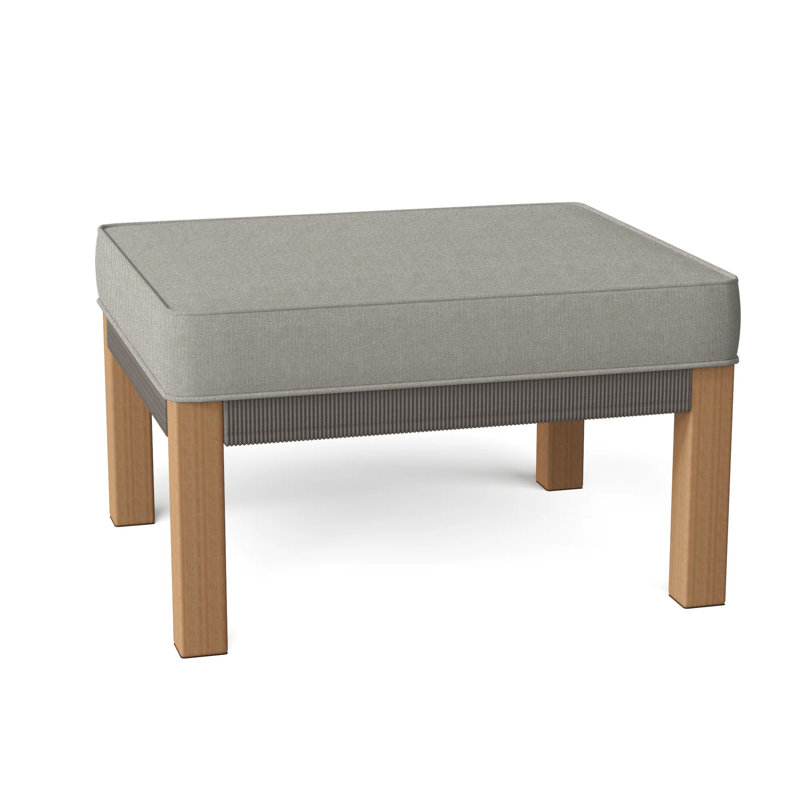 Hudson Outdoor Ottoman, Hudson Charcoal Lace, Sharkskin