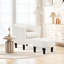 Fauteuil demi-tonneau rembourré en velours avec repose-pieds et repose-pieds Teddy