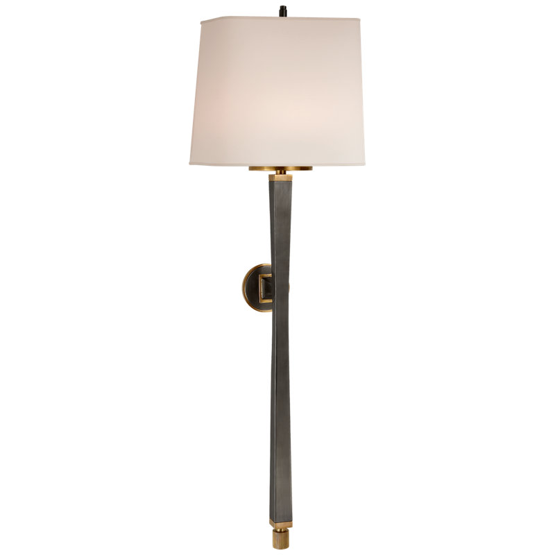 Thomas O'Brien Edie Baluster Sconce, Bronze/Antique Brass, White