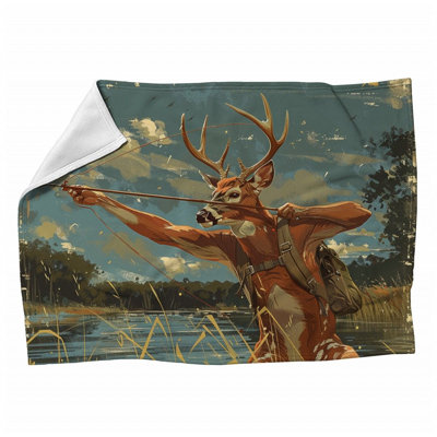 Archery Fleece Throw Blanket - Illustration Warm Soft Blankets - Throws for Sofa, Bed, and Chairs