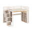 Structure de lit mezzanine avec garde-robe et bureau intégrés, tablettes et lumières DEL, lit mezzanine peu encombrant avec station de charge-730787093
