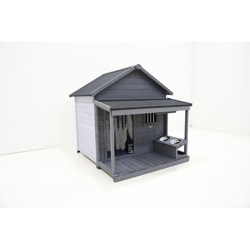 Résidence pour chien en bois massif avec accessoires de nettoyage - maintenir un environnement propre Un chenil spacieux pour les grands chiens offre beaucoup d'espace