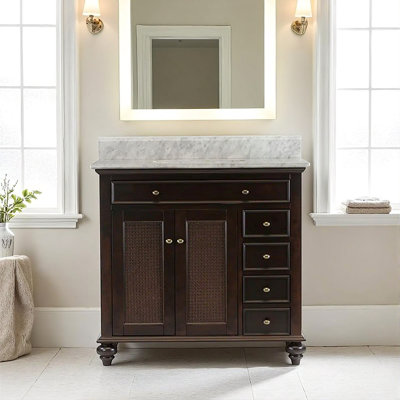 Chauvigny 36'' Single Bathroom Vanity with Marble Top