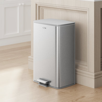 Eko Marina 50L Step Trash Can Matte Silver