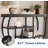 39" Farmhouse Console Table, 4-Tier Storage, Semi-Circle Metal Frame
