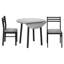 Ensemble de table de salle à manger, ensemble de 3 pièces, petit, abattant 35 po, cuisine, métal noir, stratifié gris, contemporain, moderne