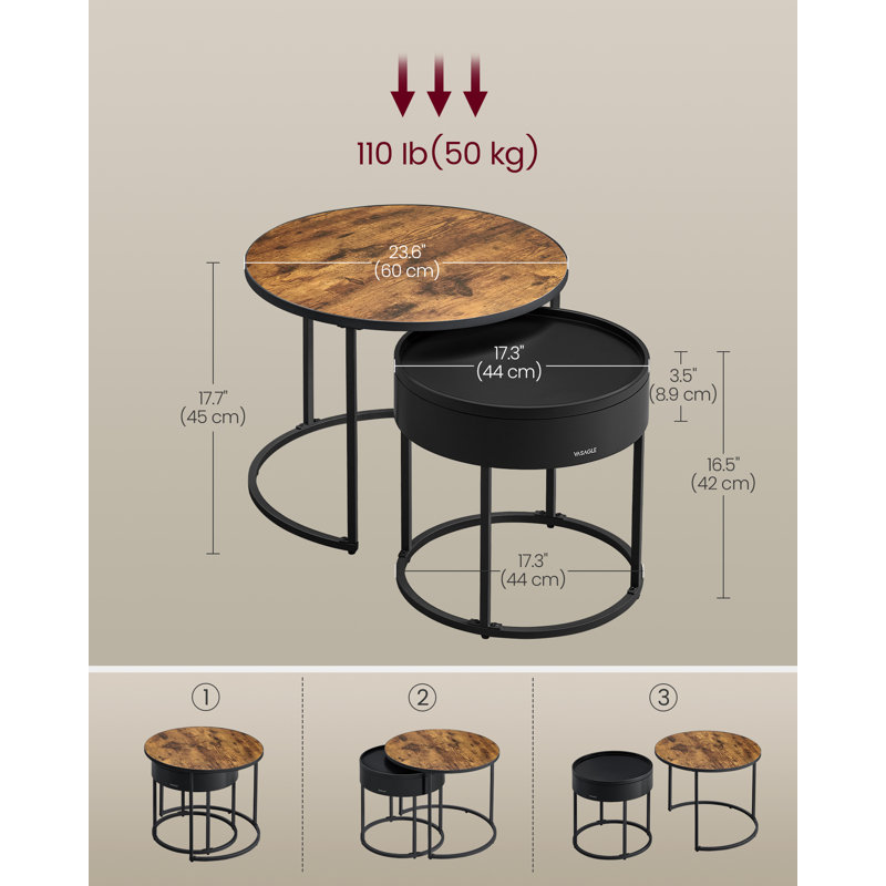 Alexandrya Coffee Table, Rustic Brown/Black
