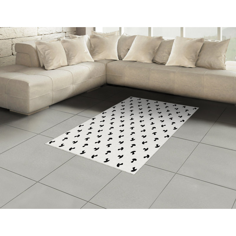 Mushroom High Density Long Fiber Poly Threads Decorative Area Rug Carpet, Rectangle 4' x 5'8"