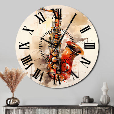 Horloge murale Vibrant Saxophone Swing - Music