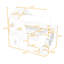 Lit superposé double au-dessus de double avec escalier de rangement, tablettes, toit et porte-129872937