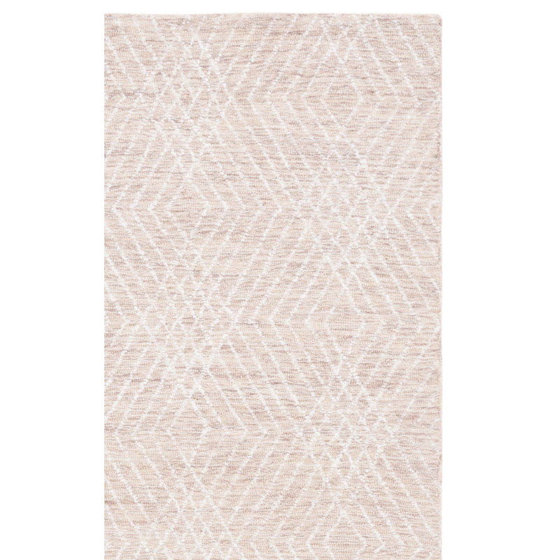 Sabrinia Abstract Hand Tufted Wool/Chenil/Cotton Abstract Rug in Beige/Ivory, Rectangle 5' x 8'