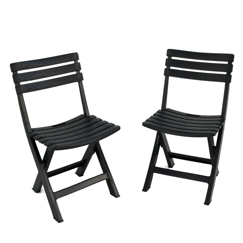 Brescia Folding Chair Lime PACK Of 2, Anthracite