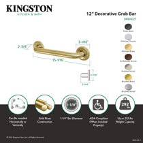 Decorative Bar Bracket - Polished Brass - 2 OD