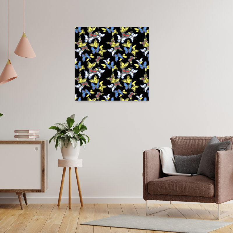Art contemporain papillon contemporain, H 24 po x l 24 po