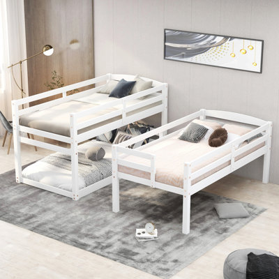 Evannah Twin Over Twin Over Twin Triple Bunk Bed with Storage