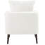 Chaise d'appoint moderne avec coussin de taille - Pieds en bois massif, tissu chenille confortable blanc et rembourrage-1857807915