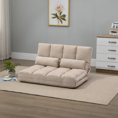 Canapé convertible HOMcom, canapé-lit pliant, chaise longue d'invité avec 2 coussins, dossier et appui-tête réglables, L 40,25 po