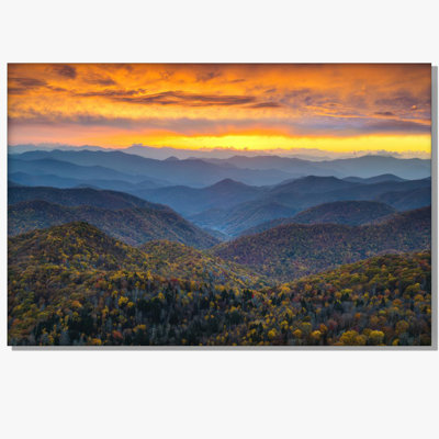 Great Smoky Mountains Layered Sunrise Landscape Poster