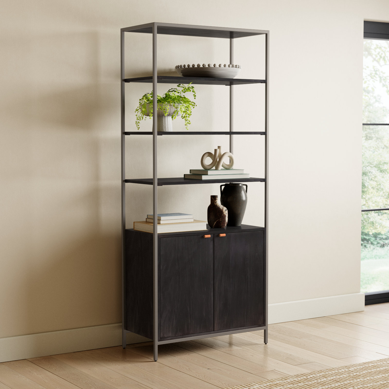 Loki Standard Bookcase, Black Wash