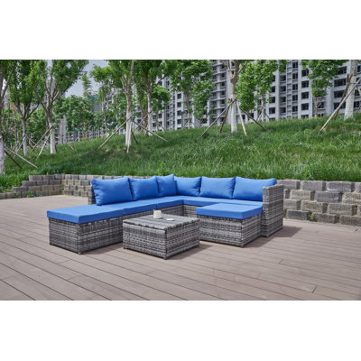 Canapé modulaire réversible pour l'extérieur de 101 po de largeur avec coussins