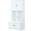 Armoire de rangement pour salle de bain à 4 portes - Grand espace blanc pour articles de toilette