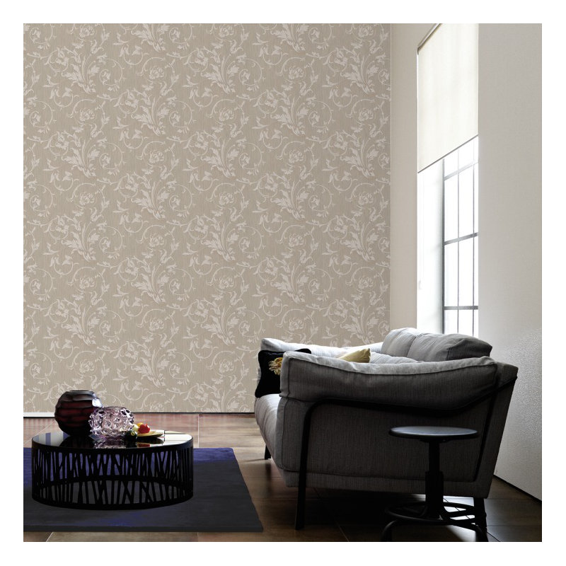 Tessuto 10.05m x 53cm Wallpaper, Beige and cream