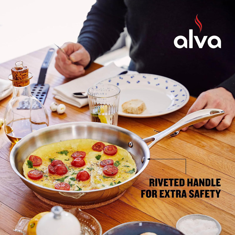 Alva Chef 8" Stainless Steel Non-Toxic Frying Pan Skillet