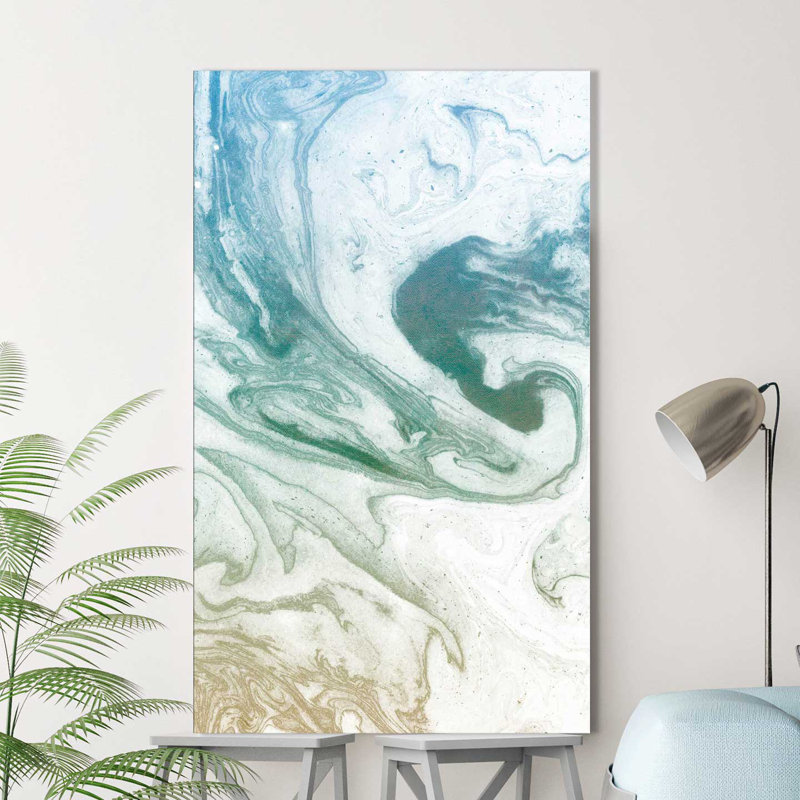 «Deep Waves», reproduction de peinture acrylique sur toile, H 48 po x l 24 po x P 1,5 po