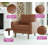 Statura 32" Mid-Century Square Arm Accent Chair, Sofa Chair, Brown-1025096259