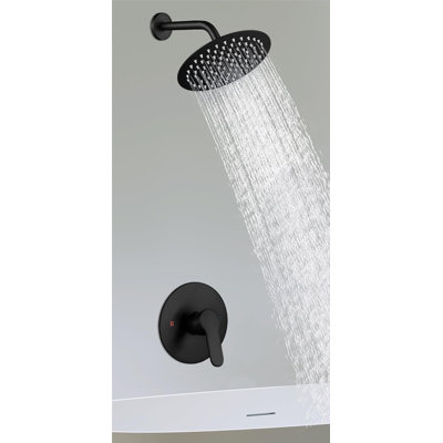 8 Inch Matte Black Rain Shower Faucet Set – SUS304 Stainless Steel High Pressure Water-Saving Shower System