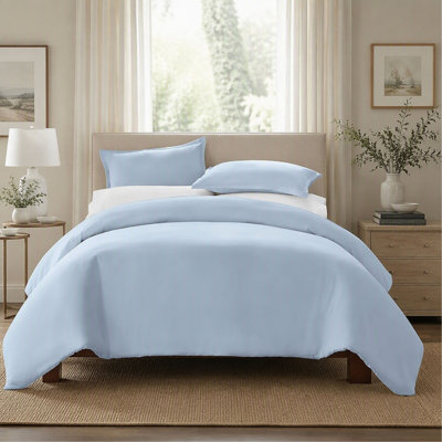 Duvet Cover, Serta Simply Clean Solid - Light Blue - Queen
