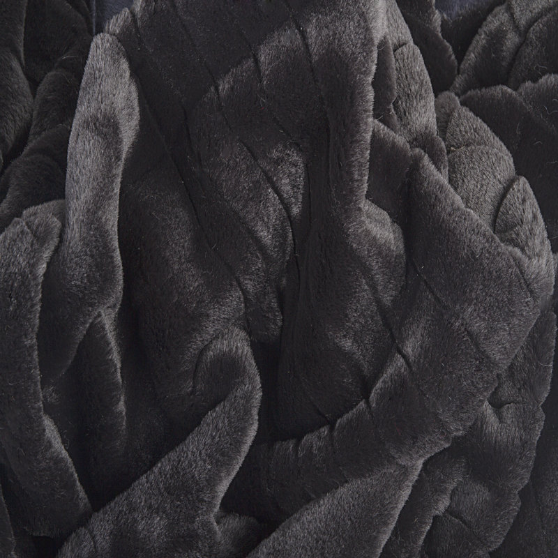 Jeté en coton , Charbon / Gris, L 50 po x L 60 po