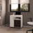 Loris Extendable Desk with Two Drawers, Open Shelves, and Sliding Mechanism