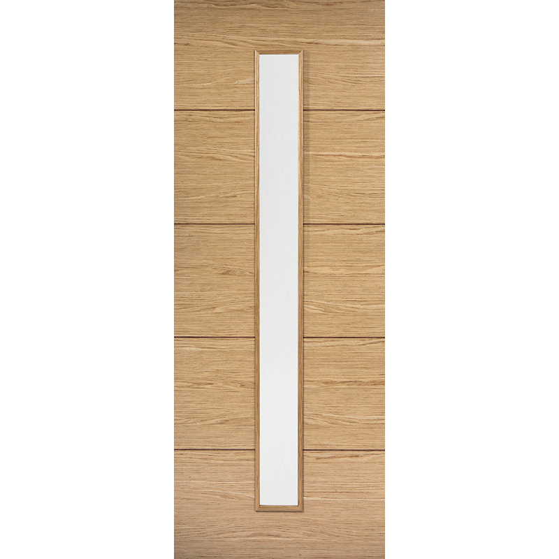 Lille Glazed Prefinished Oak Internal Door, 198.1cm H x 68.6cm W x 3.5cm D