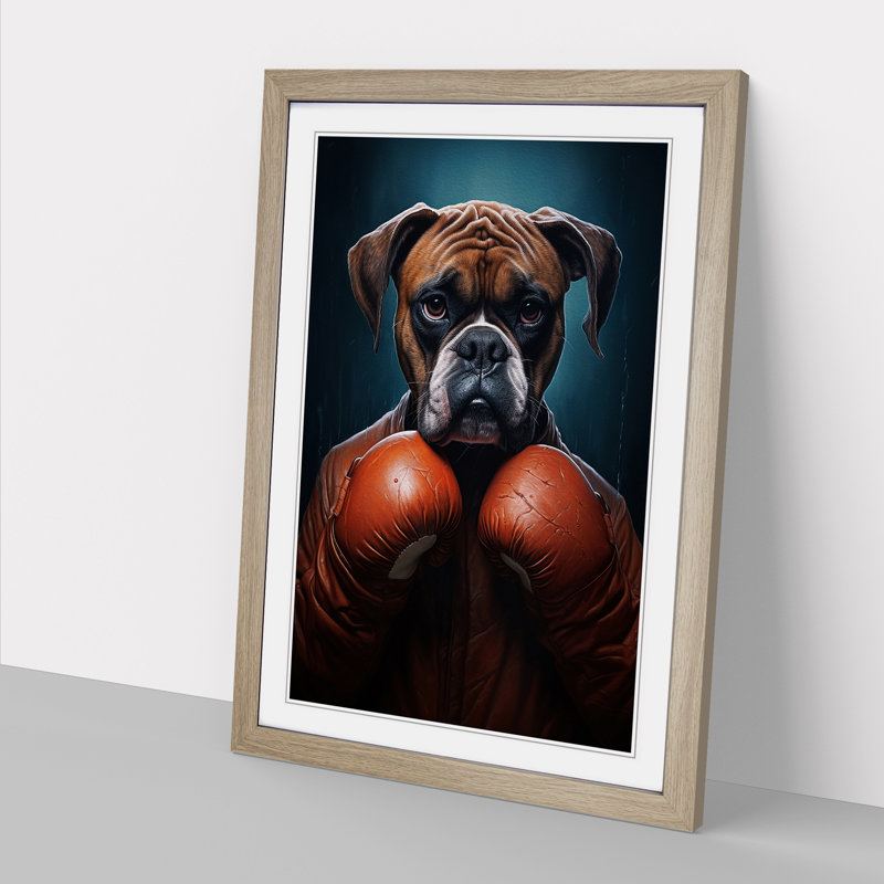 Boxer Dog Conceptual No.2 - Framed Print, Oak Framed, 64cm H x 46cm W x 2cm D
