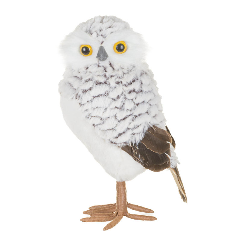 Figurine hibou blanc en mousse blanche