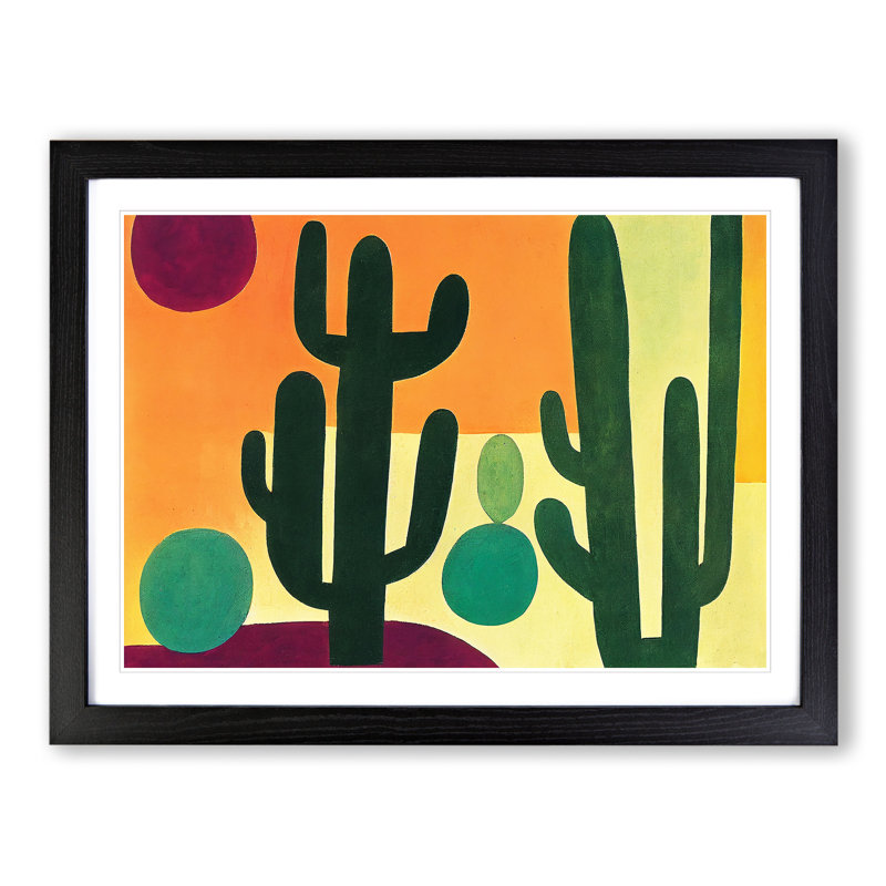 Abstract Cactus Vol.1 - Framed Print, 25cm H x 34cm W x 2cm D, Black