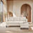 L-Shaped Sofa with Padded Cashmere-1234071622