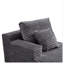 Chaise longue grise en peluche avec ressorts ensachés, aucun assemblage requis, design orienté vers la gauche pour le salon