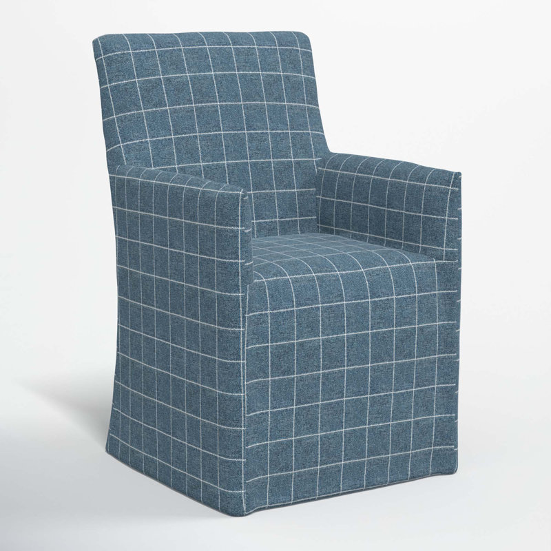 Silvia 20'' H Cotton Upholstered Armchair, Cafe Rainstorm