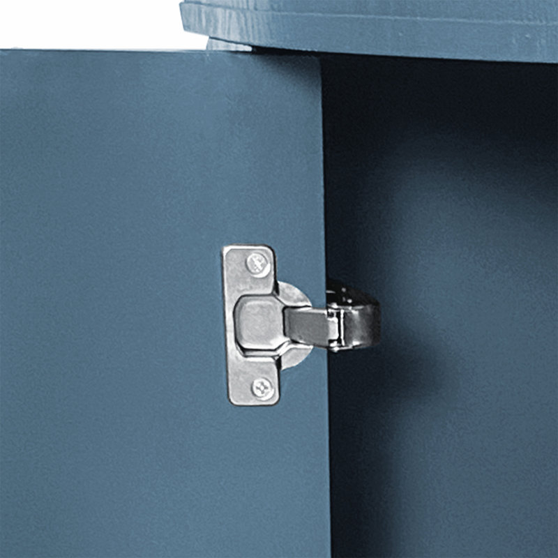 Élégant buffet incurvé avec tablettes réglables pour un rangement polyvalent et un décor moderne, Bleu