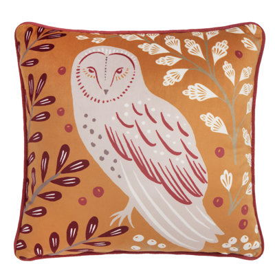 Enchanted Animal Print Red Square Cushion Cover