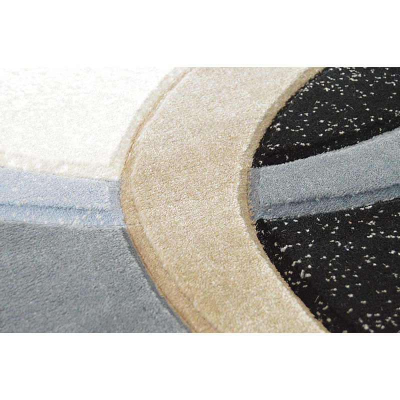 Tapis abstrait gris Mccampbell, Rectangle 7 pi 9 po x 10 pi 8 po