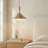 1-light 14"W Travertine Antique Brass Metal Modern Cone Pendant for Kitchen Island or Dining Room-1410870936